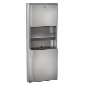 KWC RODAN Paper towel/soap dispenser/waste bin combination for wall mounting